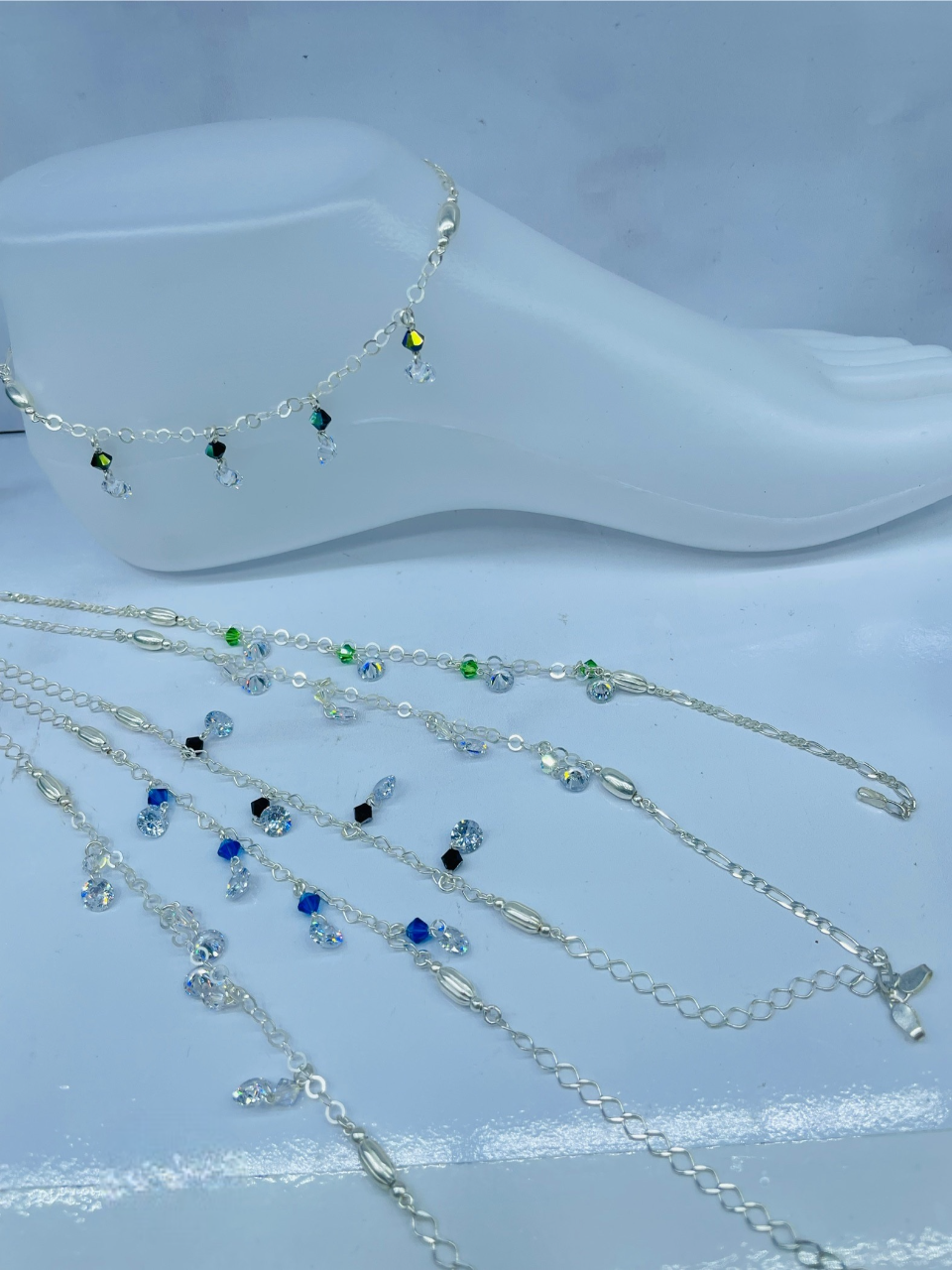 Tobillera Plata 925 • Murano forma de Diamantes