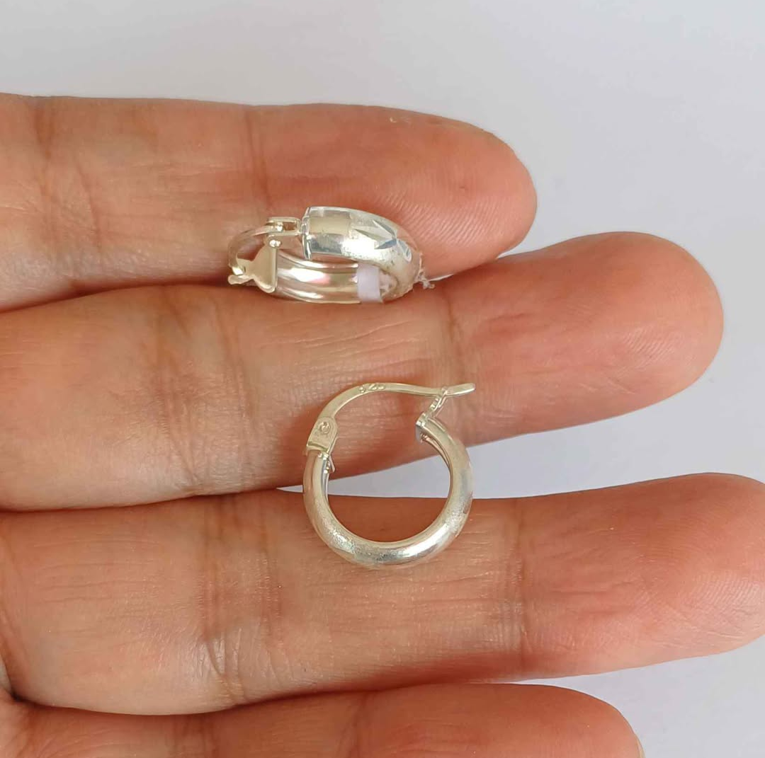 Candongas Espiga • Plata 925 con Acabado Diamantado