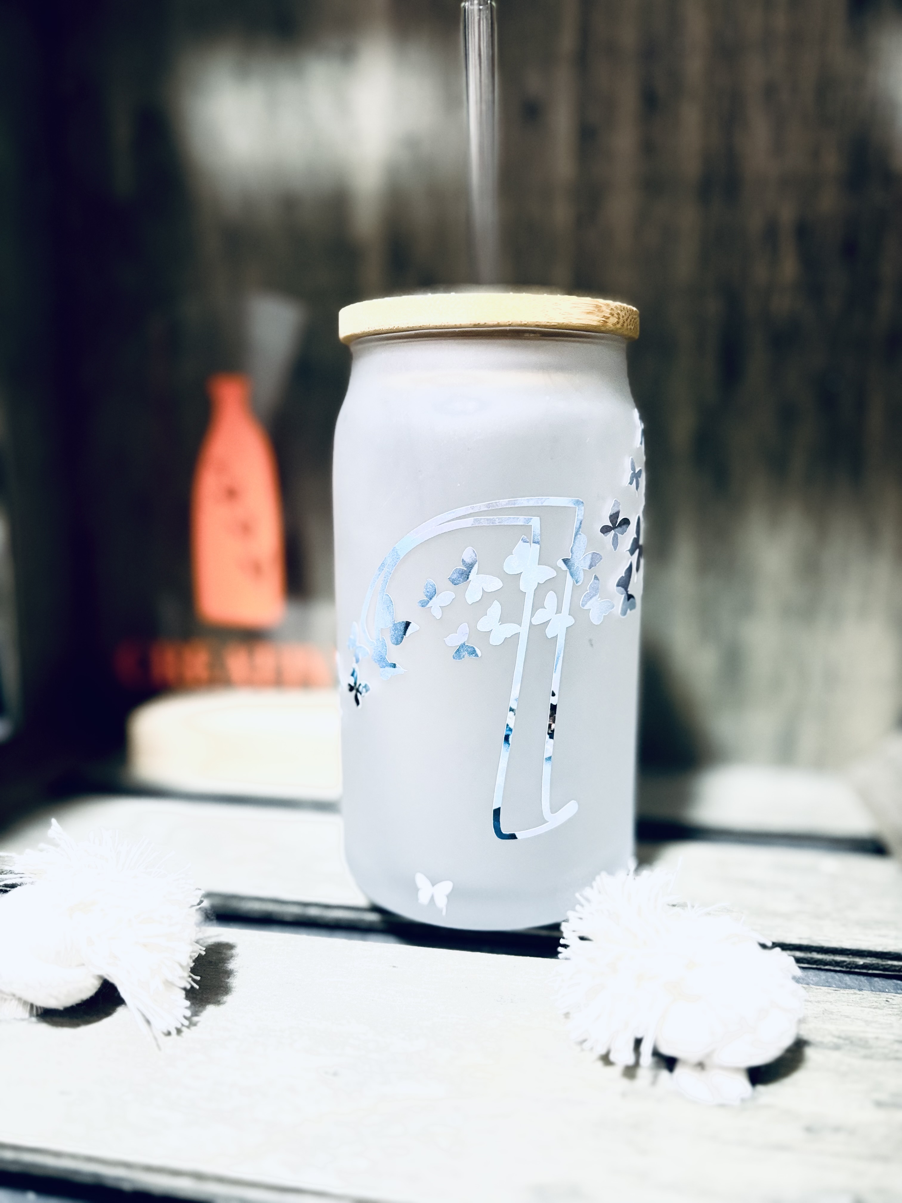 personalisierter Frosted Glasbecher