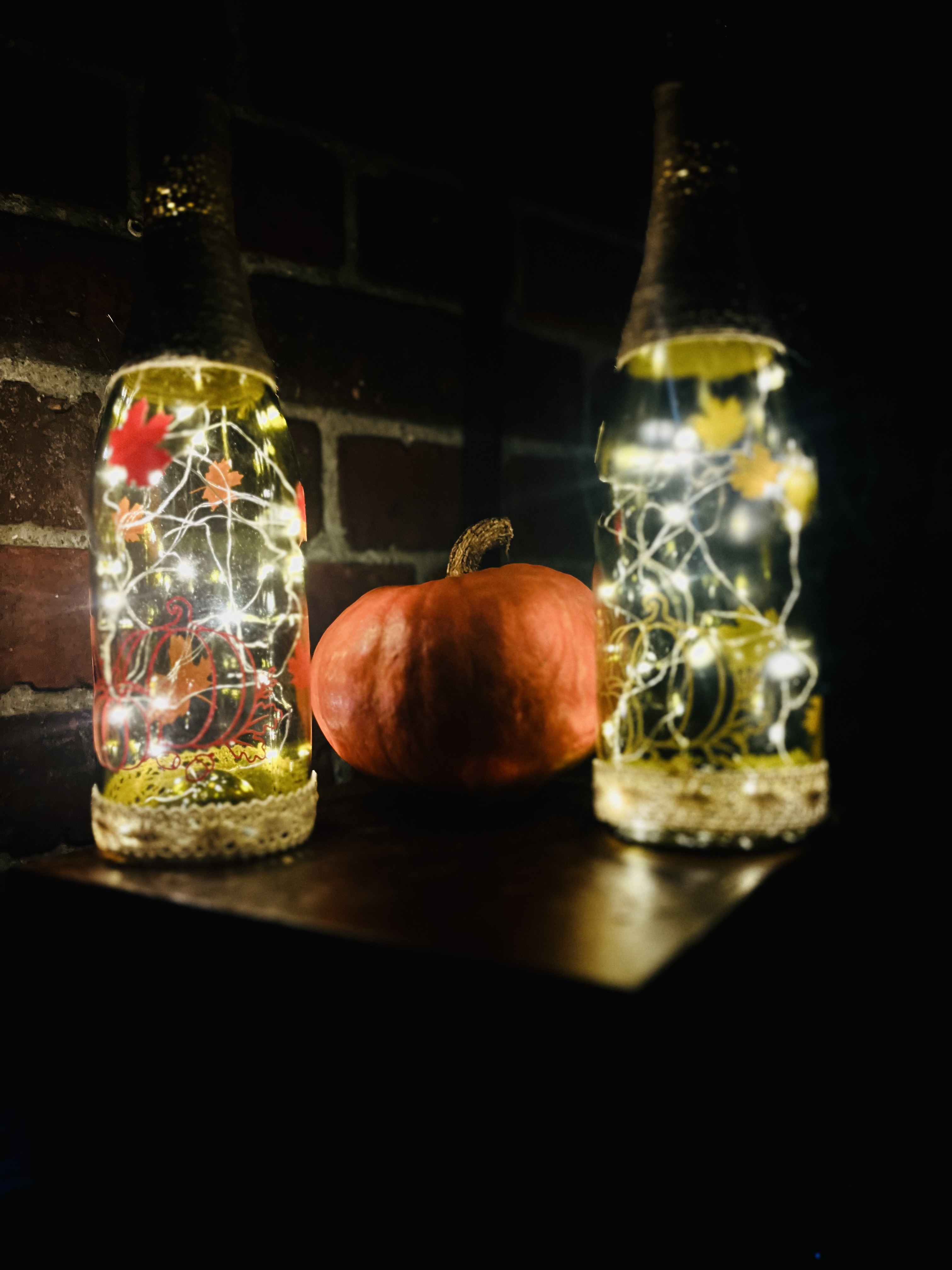 Herbstliche Flaschenlichter