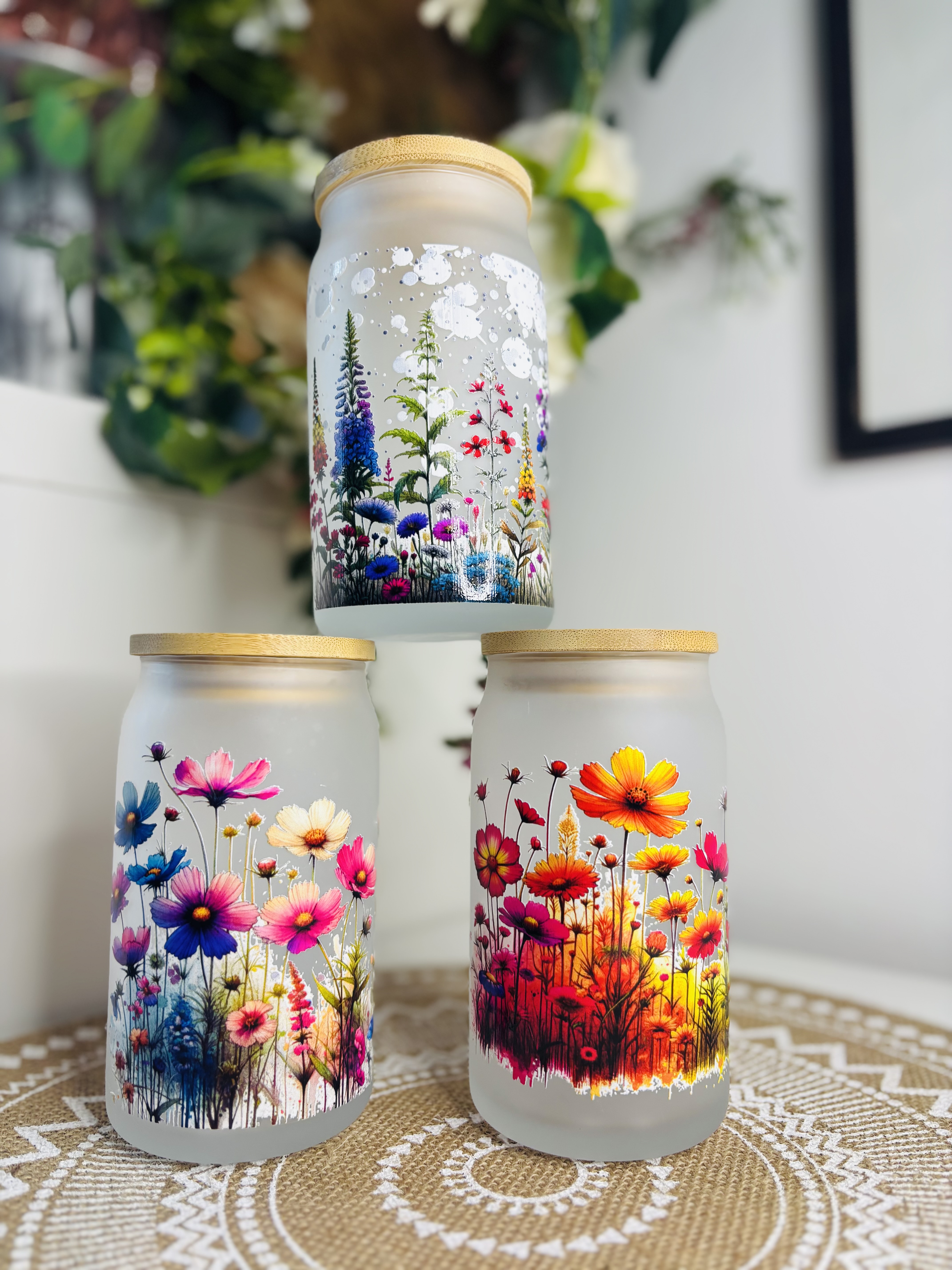 sommerliche Glasgetränkebecher 