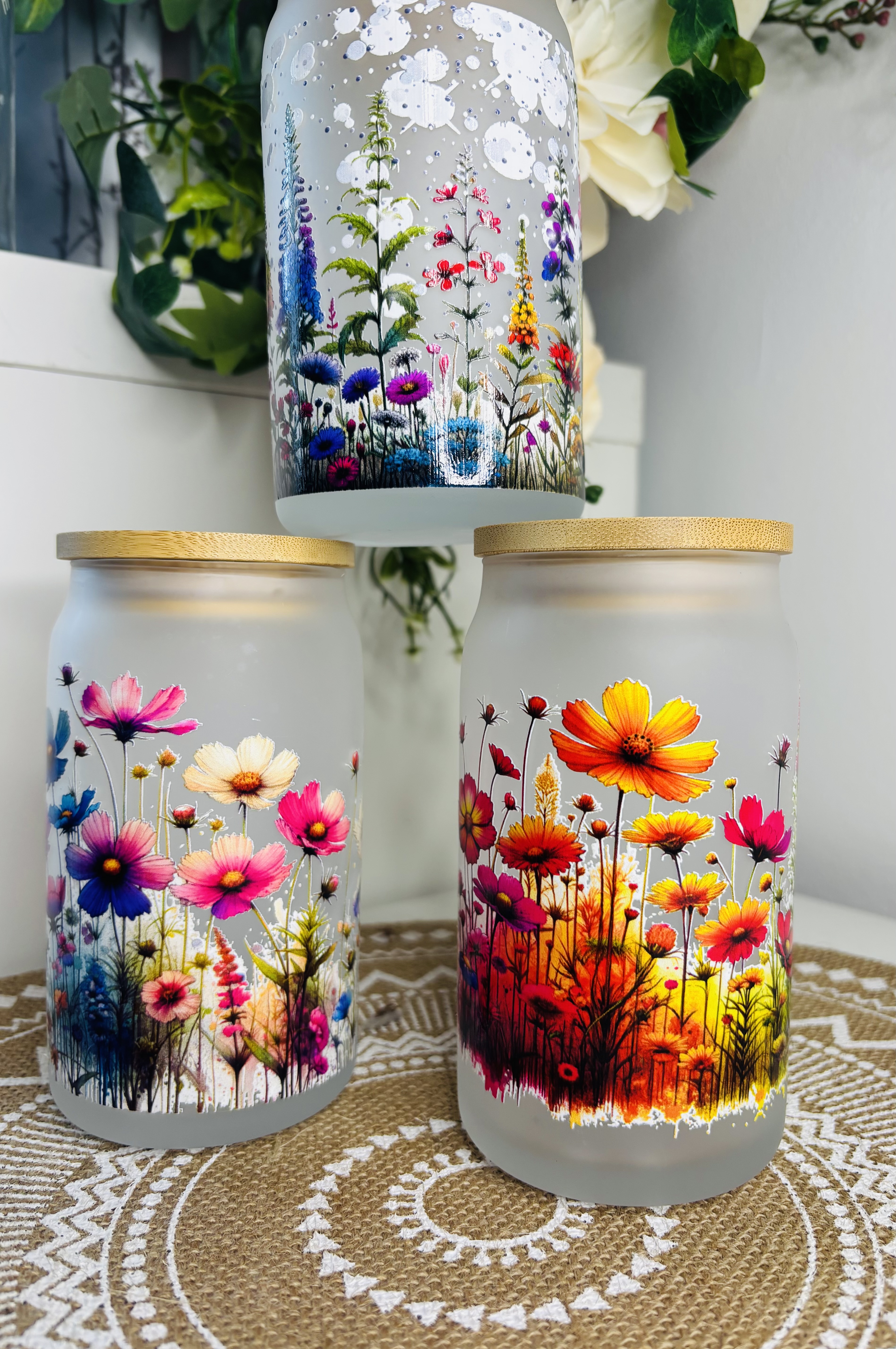 sommerliche Glasgetränkebecher 