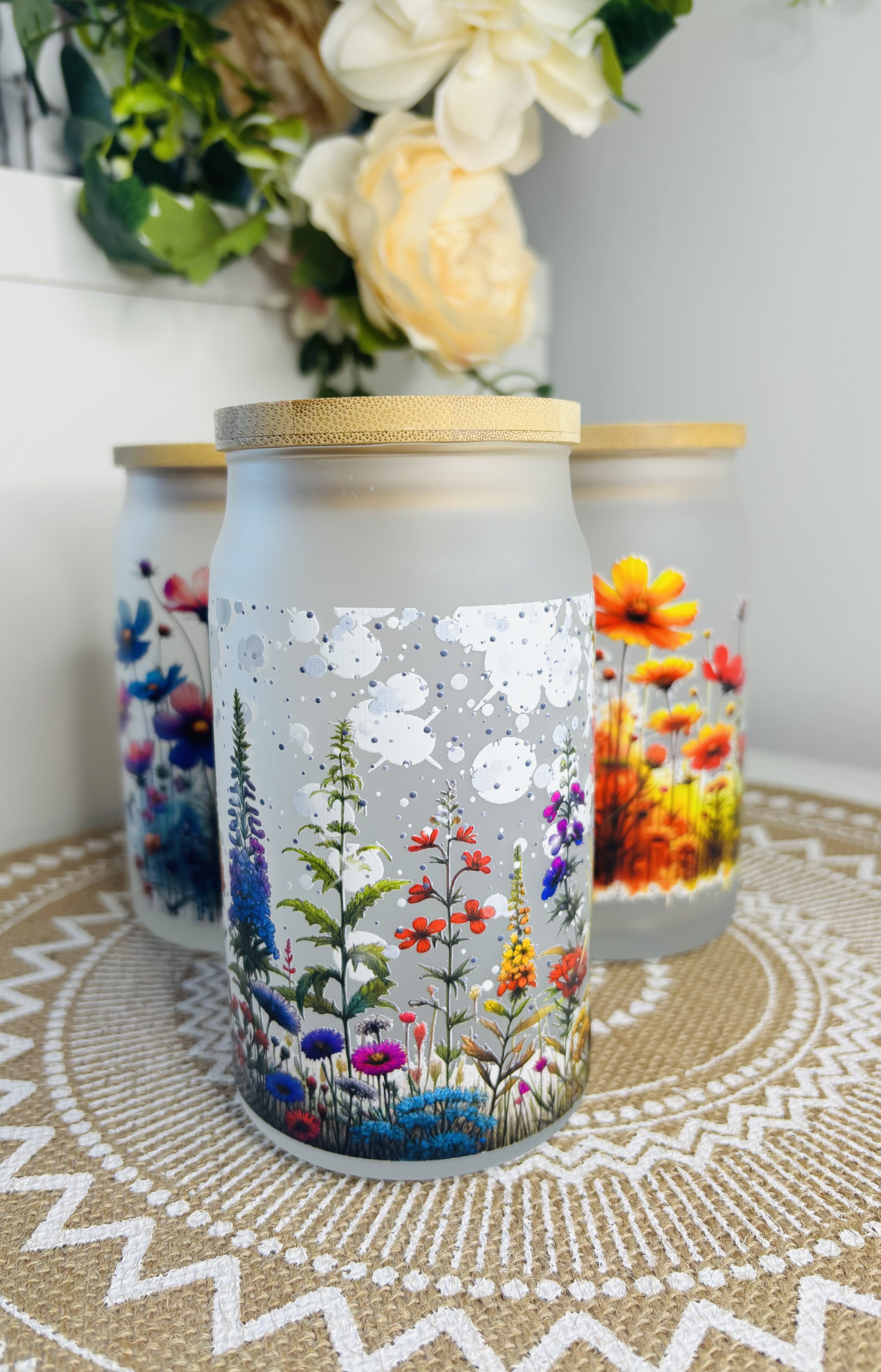 sommerliche Glasgetränkebecher 