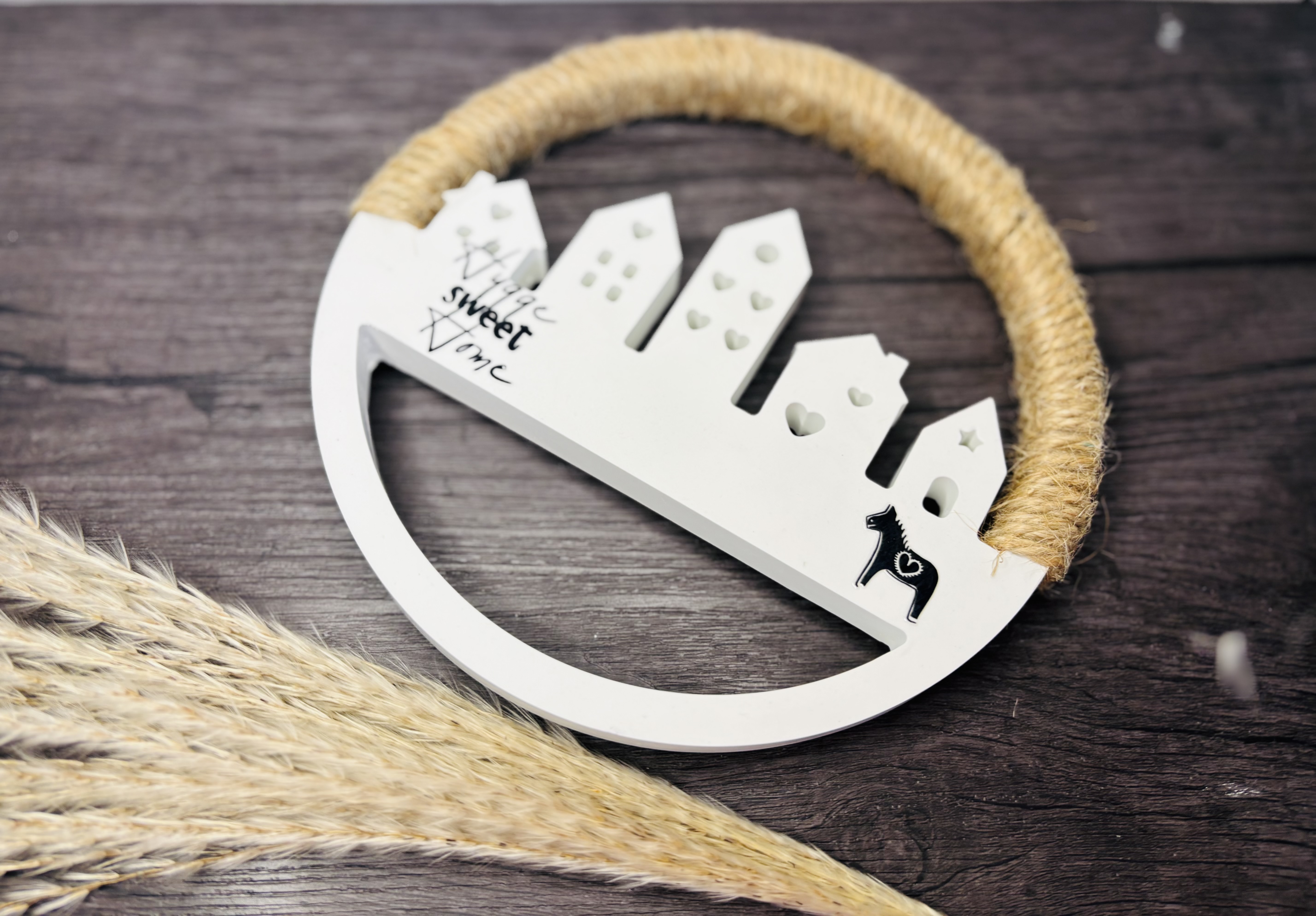 Dekorative Wandschmuck Häuserreihe