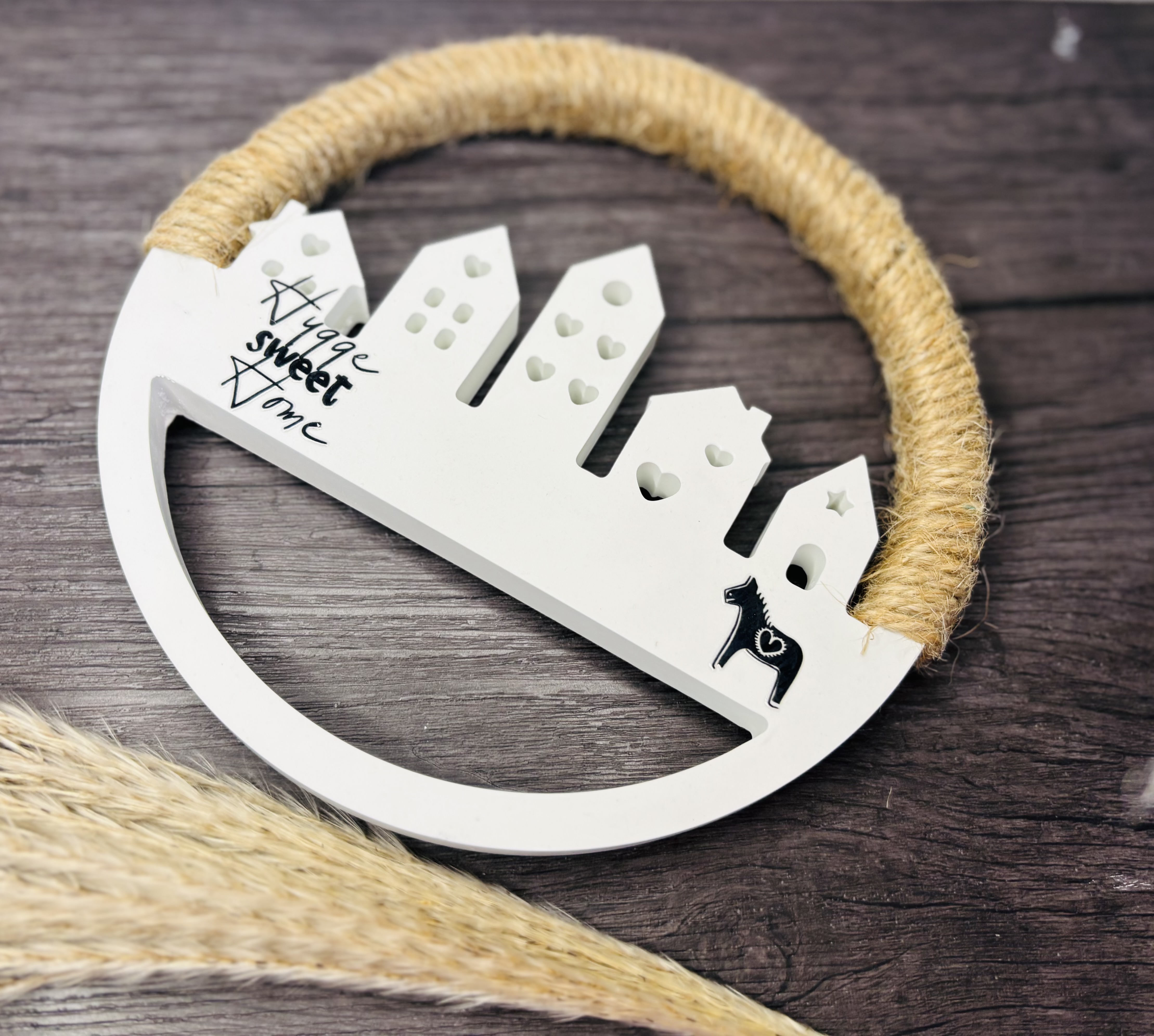 Dekorative Wandschmuck Häuserreihe