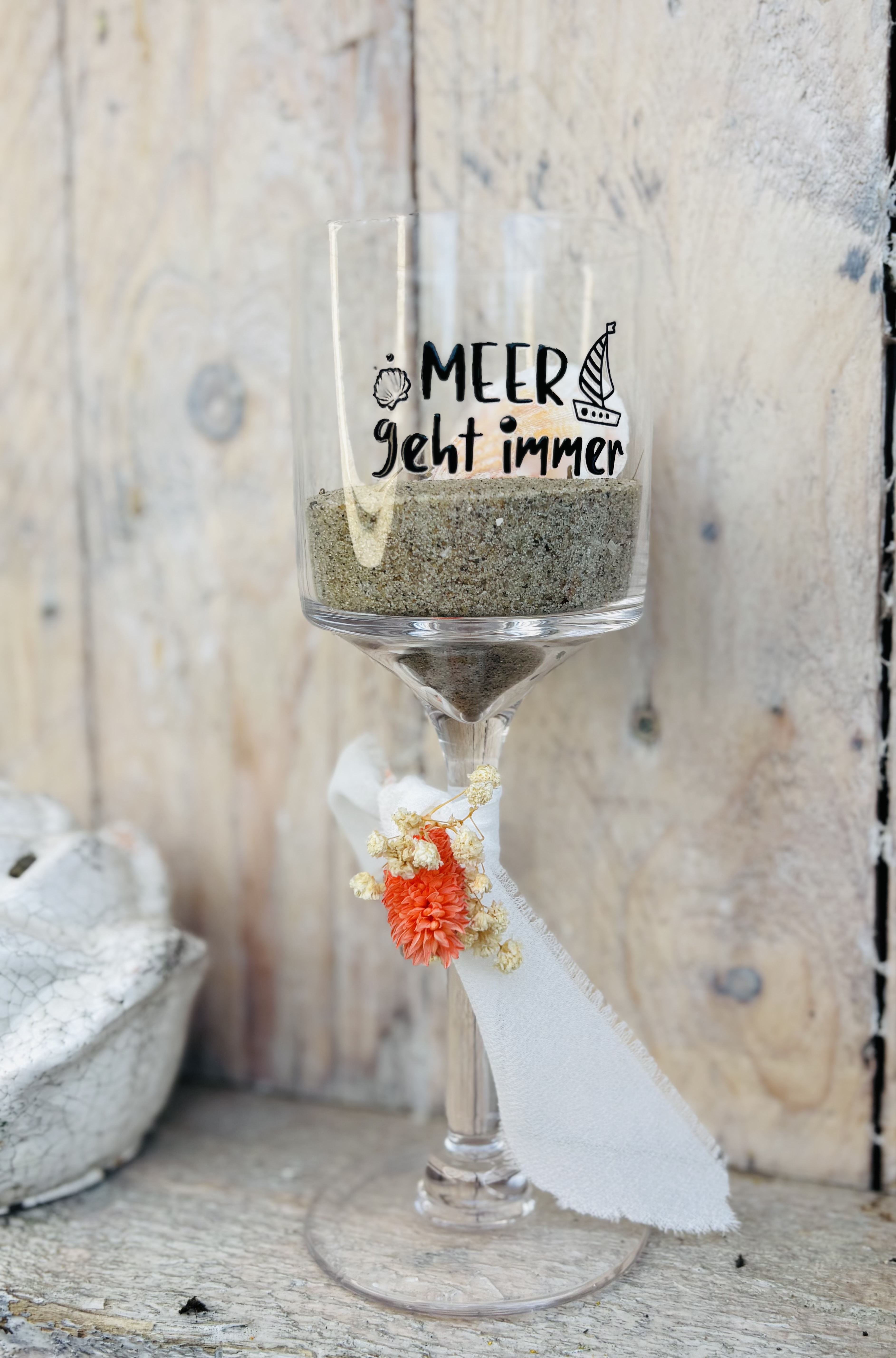 Dekorativer Kerzenständerset  mit Sand