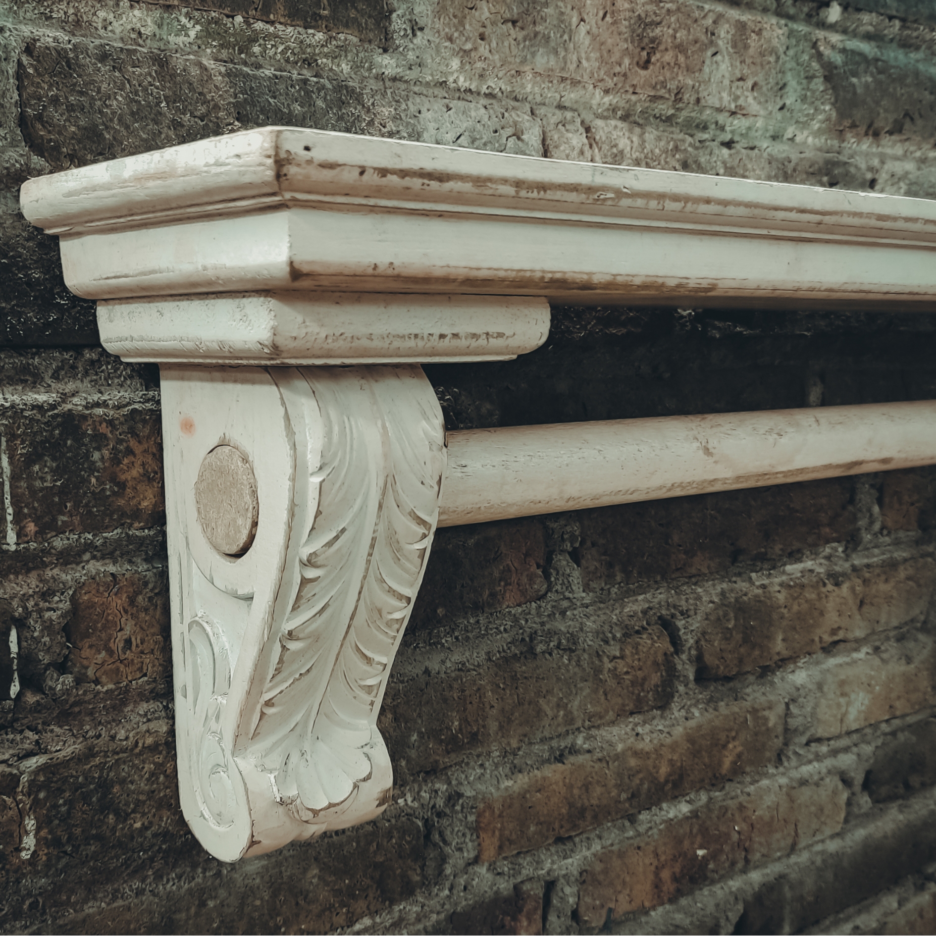 Vintage Wooden Wall Shelf, Antique Farmhouse Decor