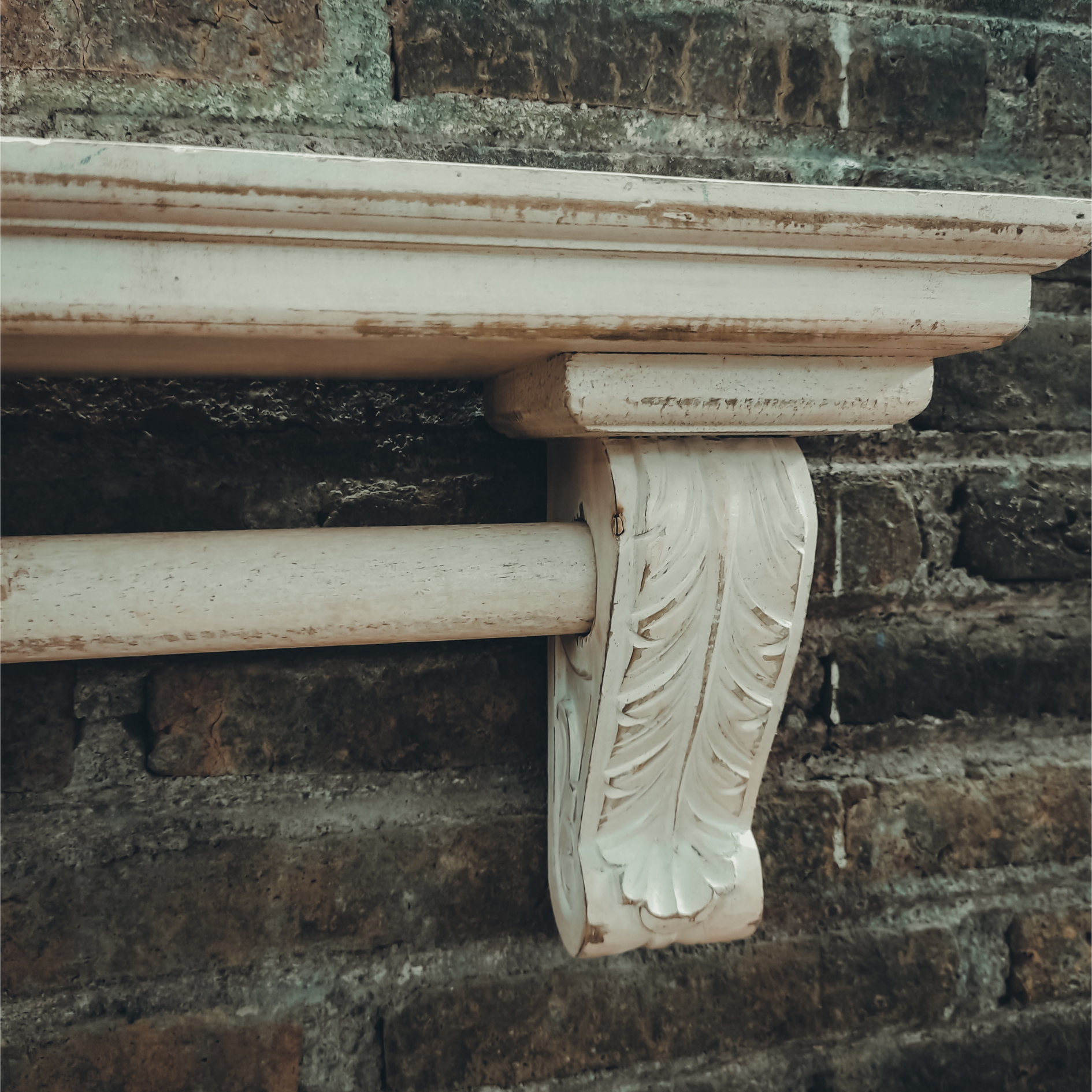 Vintage Wooden Wall Shelf, Antique Farmhouse Decor