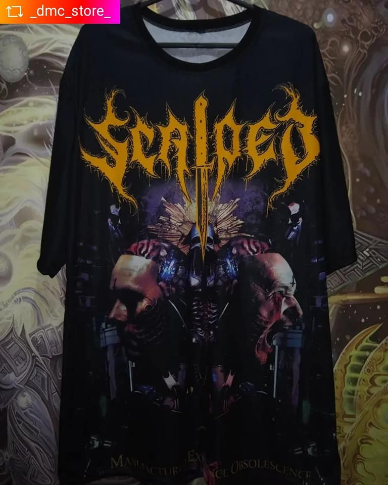 Camisa - Scalped - CD - Mnufactured Existence Obsolescence - Logo amarelo