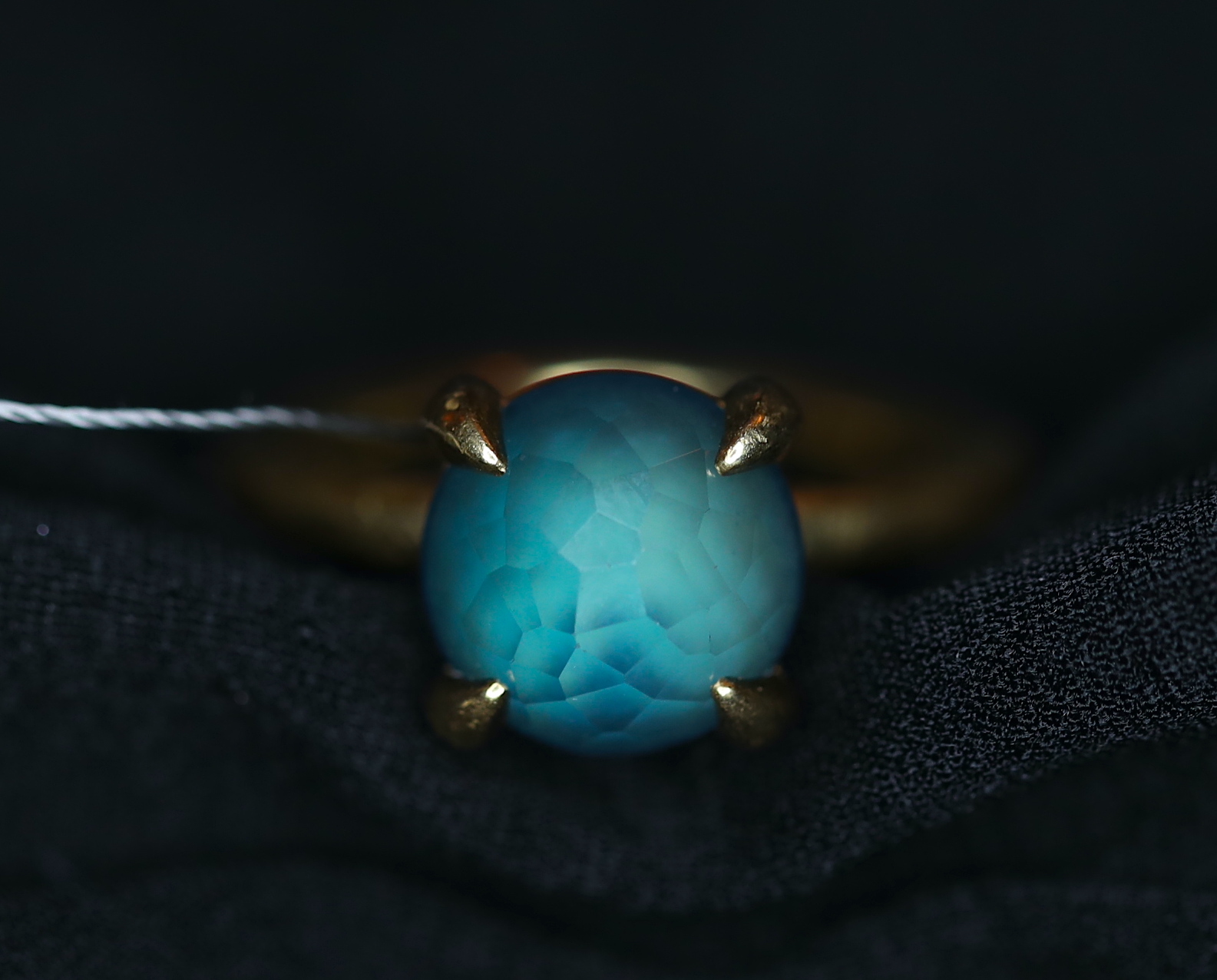 Olandų Bron geltono aukso žiedas su topazu