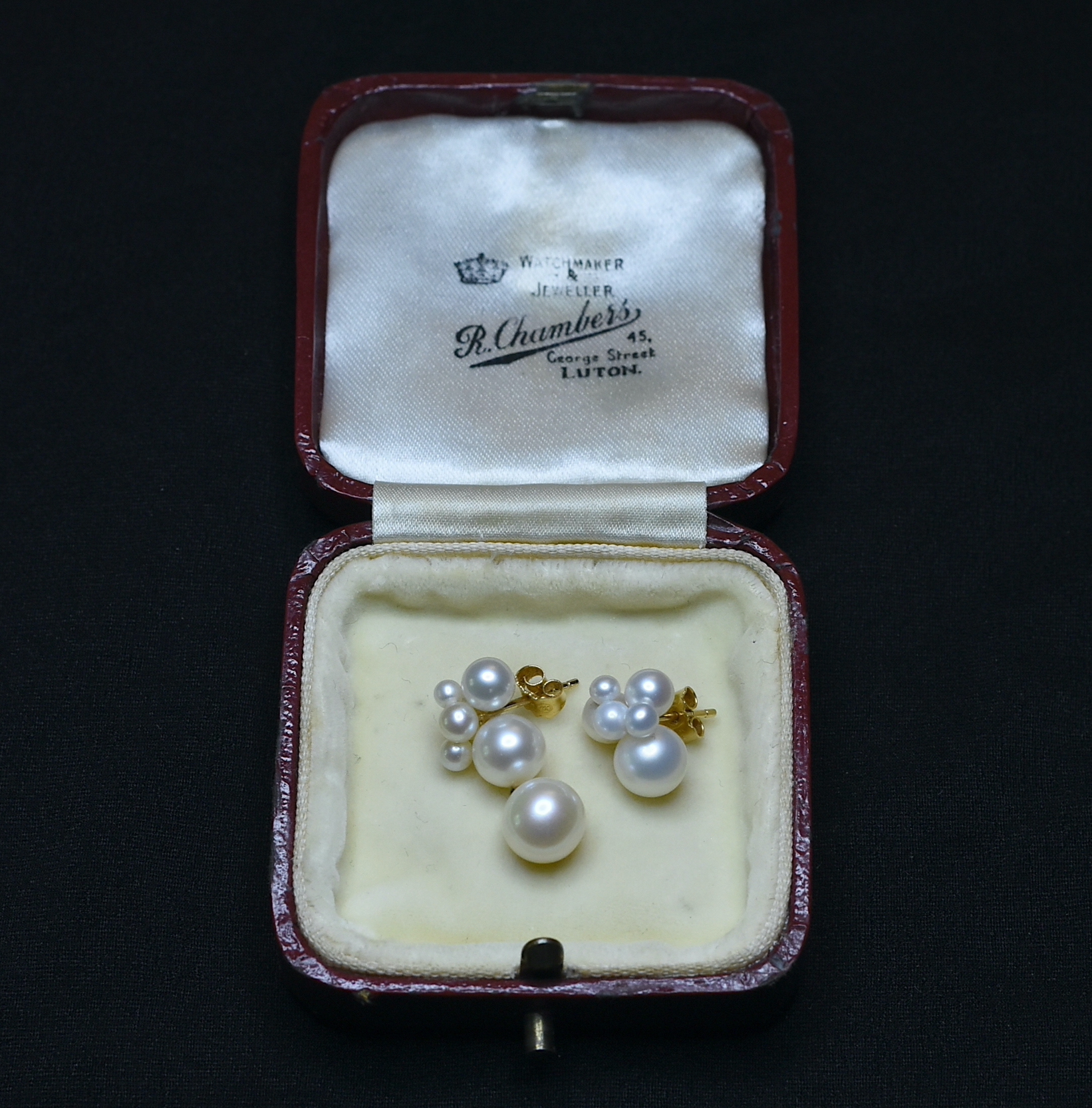 Geltono aukso perlų auskarai