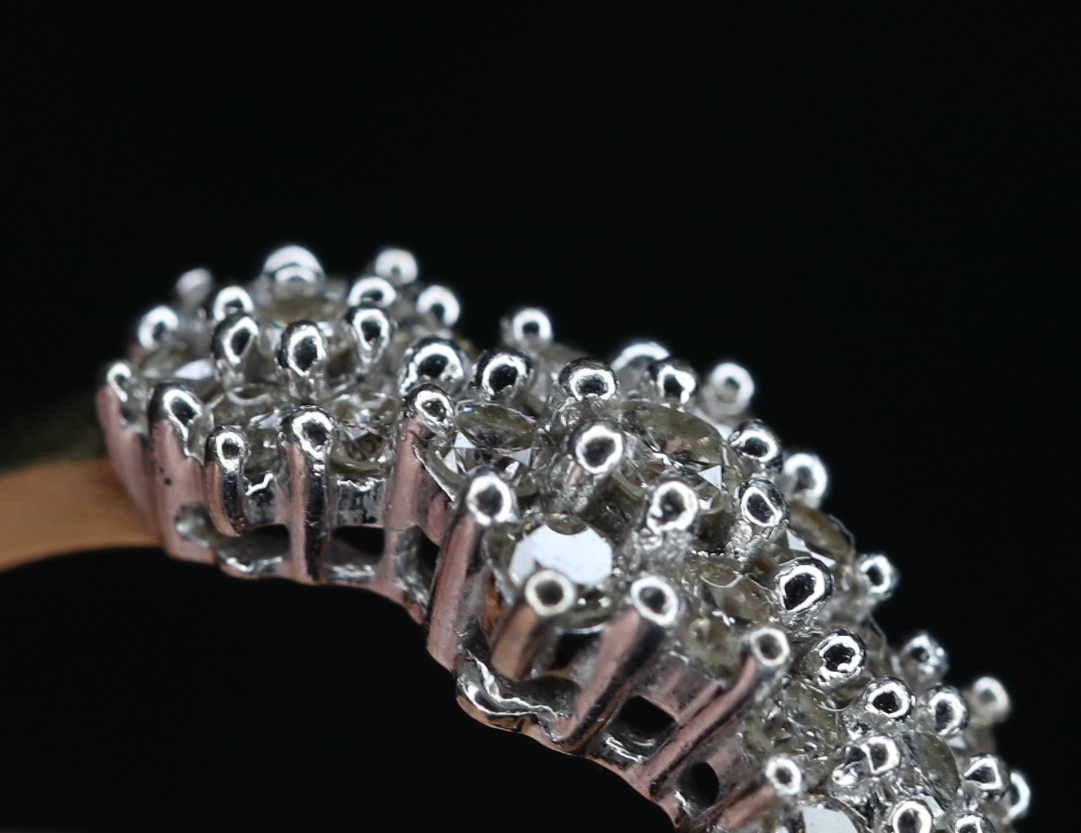 Geltono ir balto aukso žiedas su deimantais