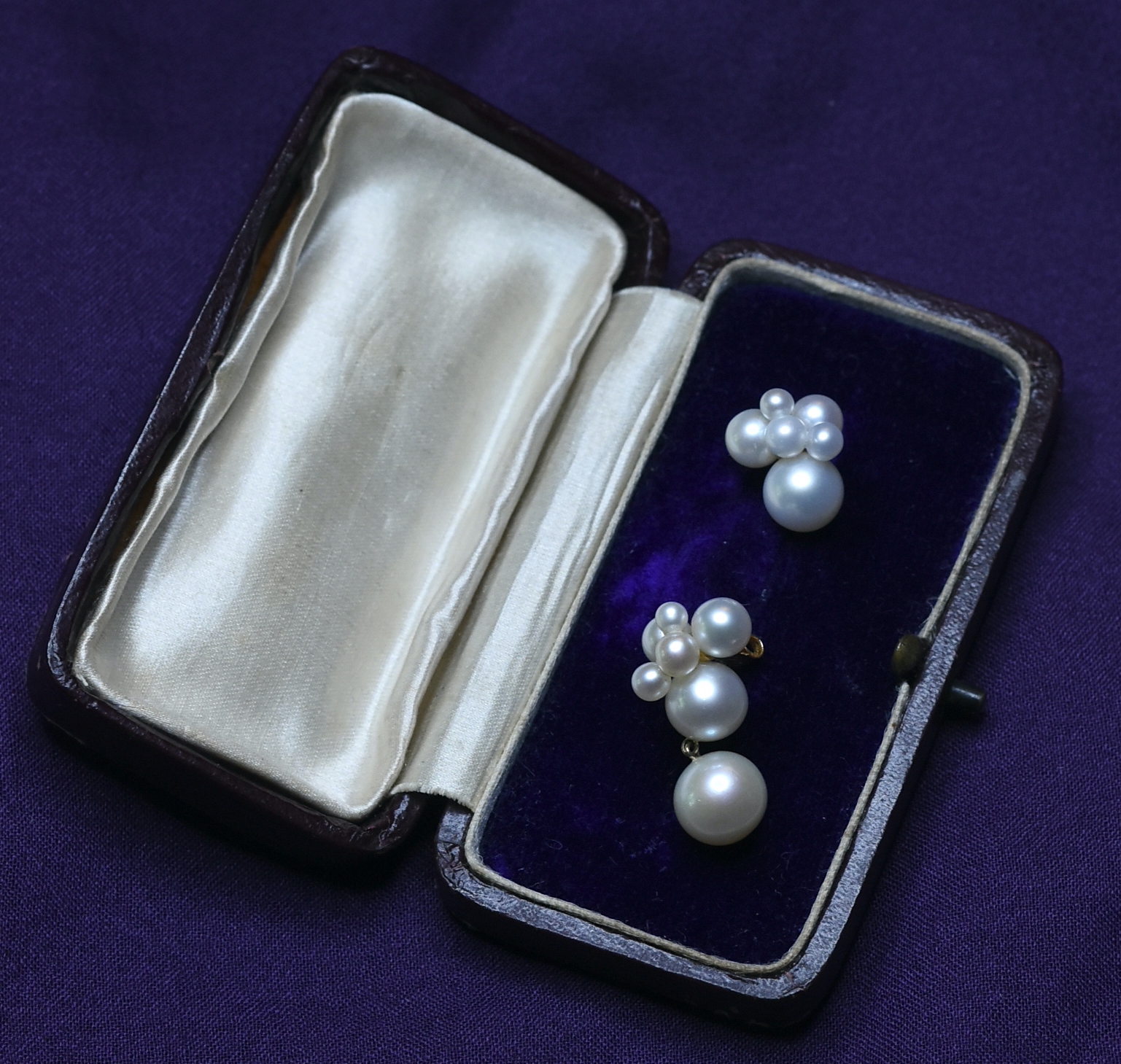 Geltono aukso perlų auskarai