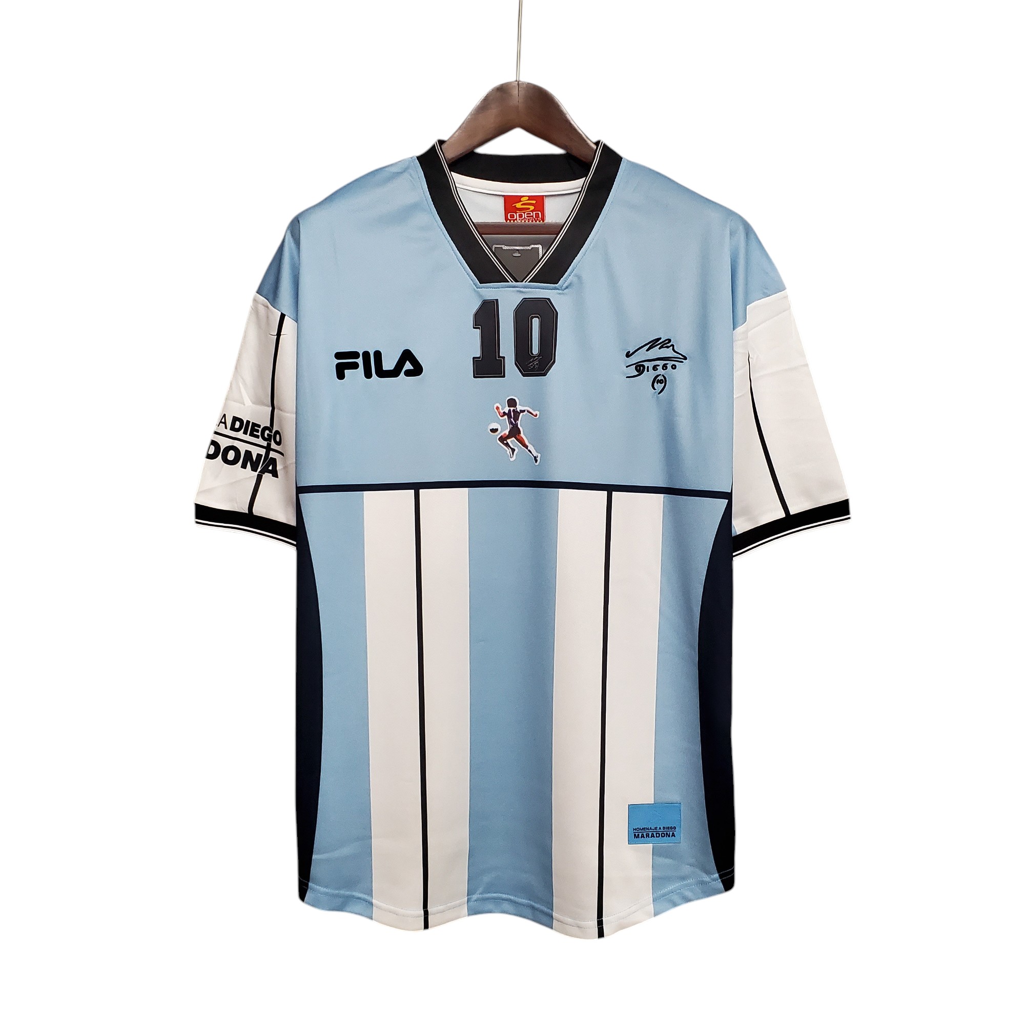 2001 Diego Maradona Fila Reissue Farewell Shirt Maradona #10 Retro Classic Vintage Soccer Calcio Fútbol Fußball Shirt Jersey Camiseta Malliot Maglia Trikot BNWT