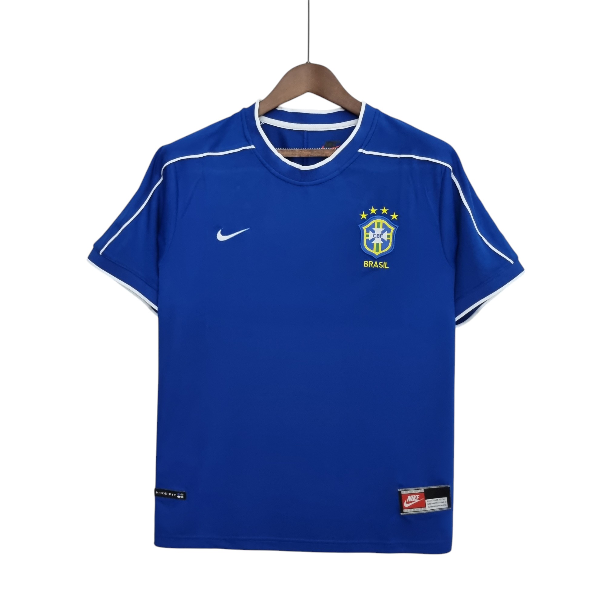 Brazil national football team Away 1998 Blue Retro Classic Vintage Soccer Calcio Fútbol Fußball Shirt Jersey Camiseta Malliot Maglia Trikot BNWT