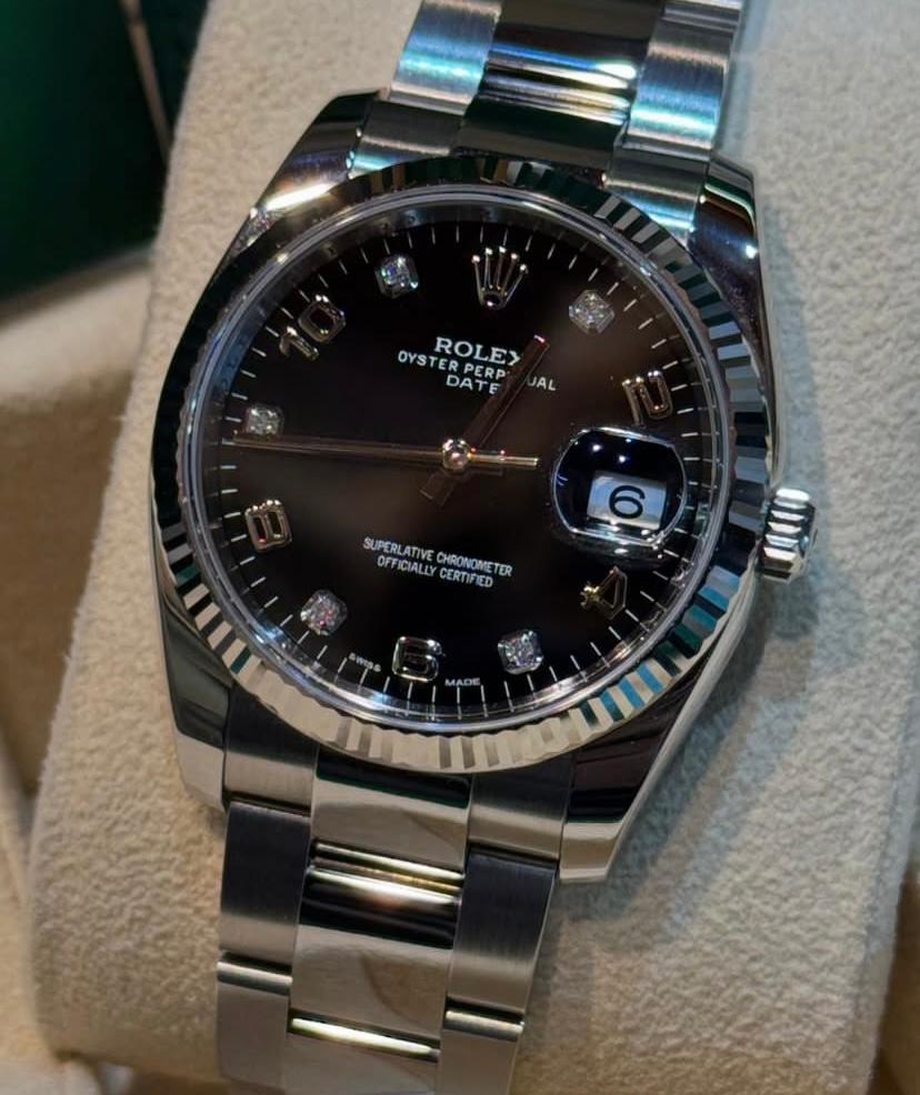 Rolex Datejust 34mm Diamonds and Black Dial