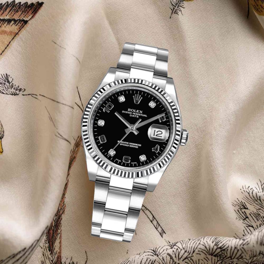 Rolex Datejust 34mm Diamonds and Black Dial
