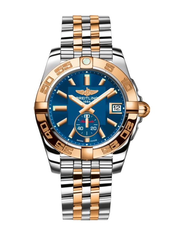 Breitling Galactica 36mm Blue Dial Rose Gold