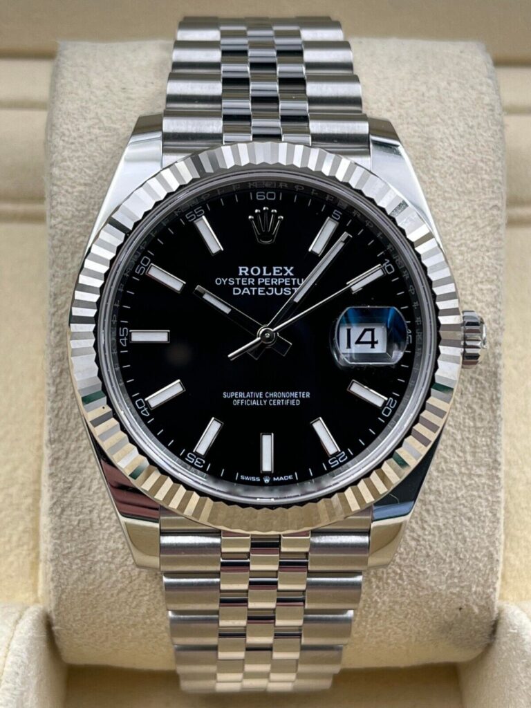 Rolex Datejust 41mm black dial fluted jubilee