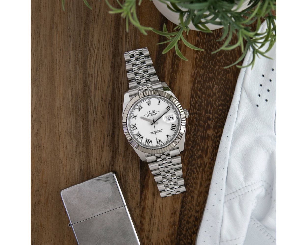 Rolex Datejust 41mm jubilee white gold fluted roman numerals