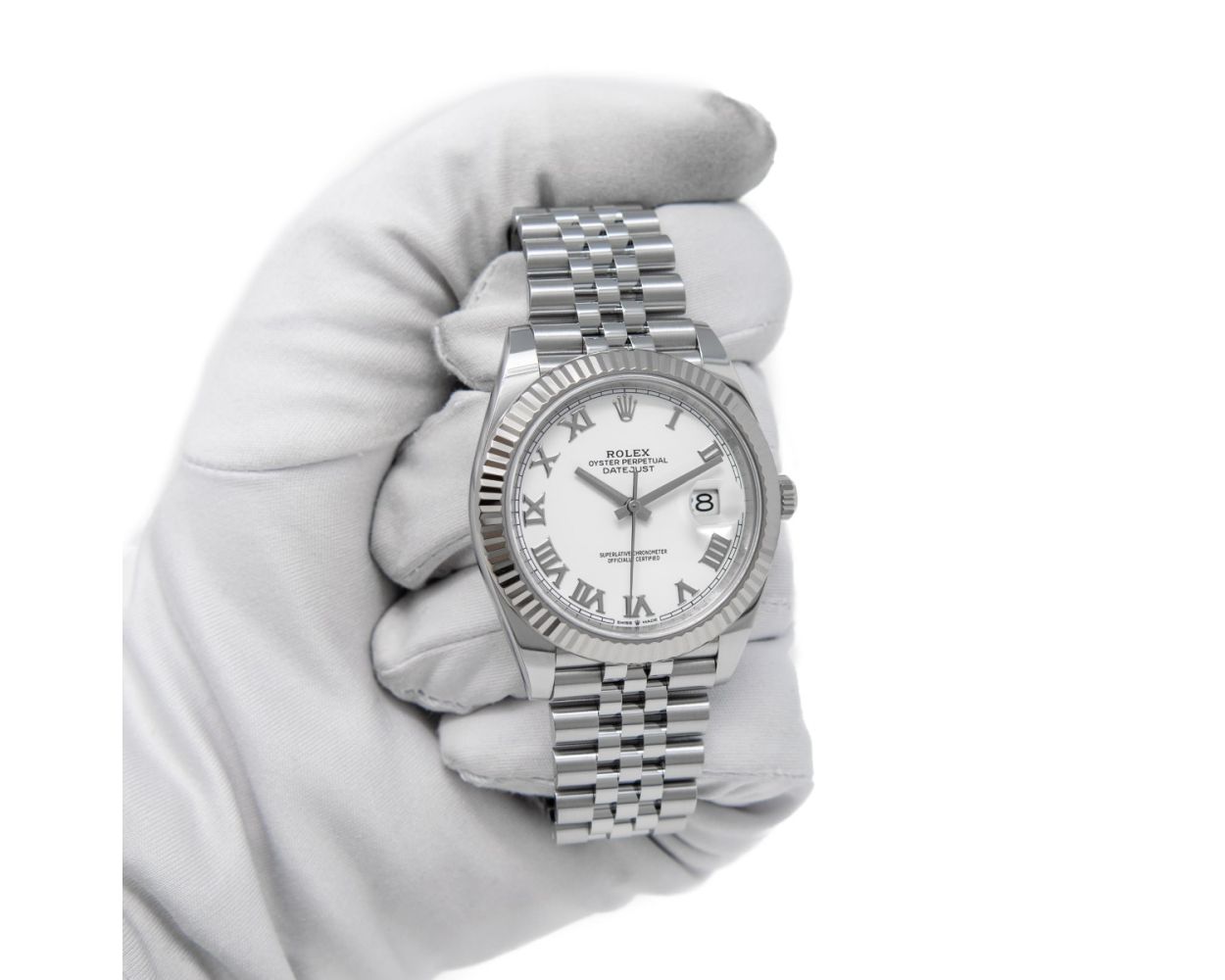 Rolex Datejust 41mm jubilee white gold fluted roman numerals