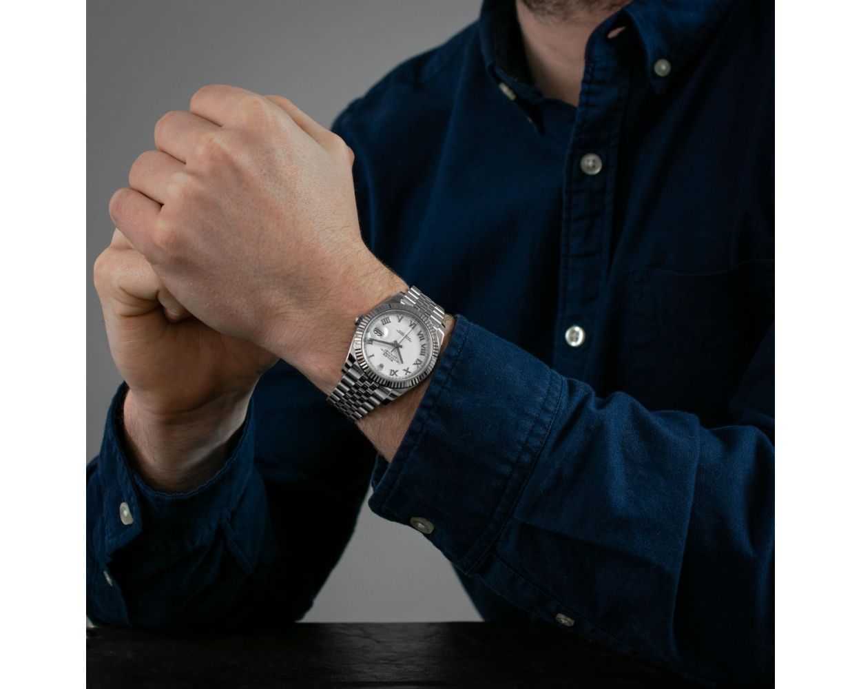 Rolex Datejust 41mm jubilee white gold fluted roman numerals