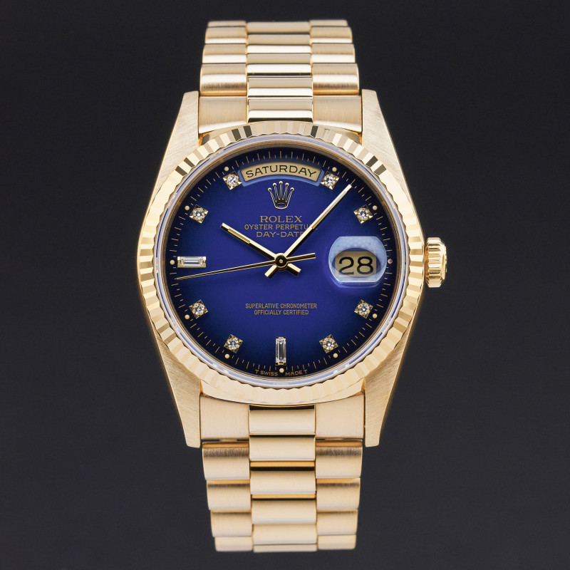 Rolex Day-Date Blue Vignette Diamonds Dial