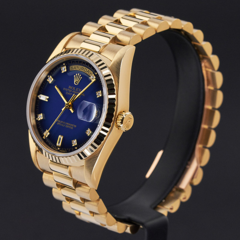 Rolex Day-Date Blue Vignette Diamonds Dial