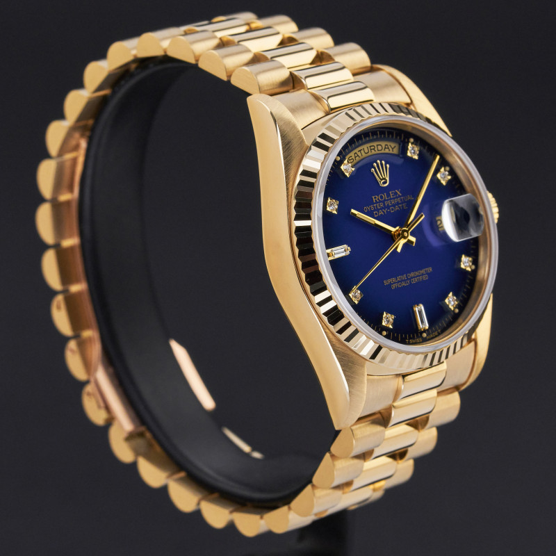 Rolex Day-Date Blue Vignette Diamonds Dial