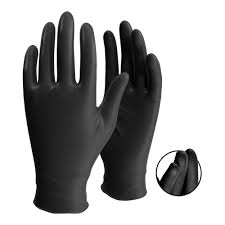 Guantes de nitrilo  lila celeste y negro 