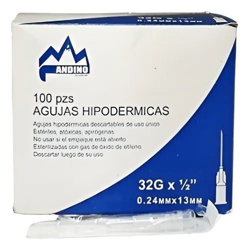 Agujas Hipodérmicas 32G x 1/2"