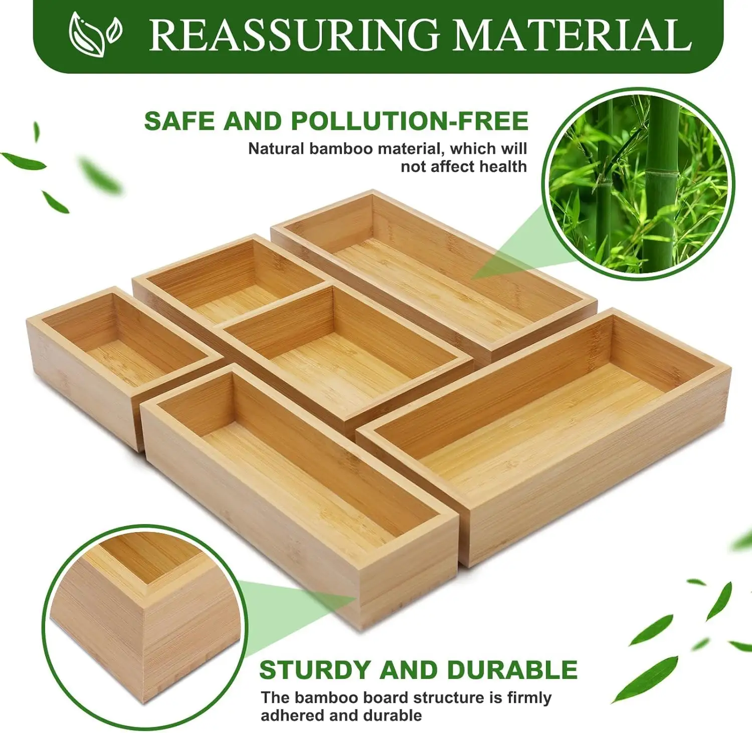 Bamboo Storage Organizer Set