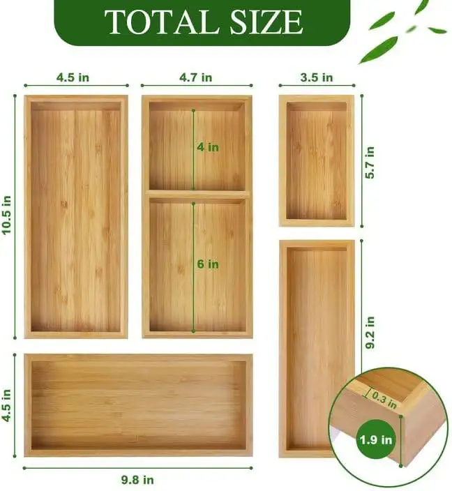 Bamboo Storage Organizer Set