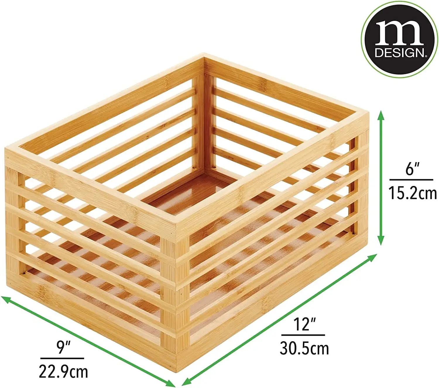 Bamboo Slotted Organizer Bin