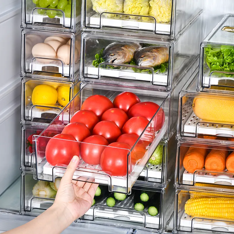 Fridge Kitchen Container Organizer Drawer