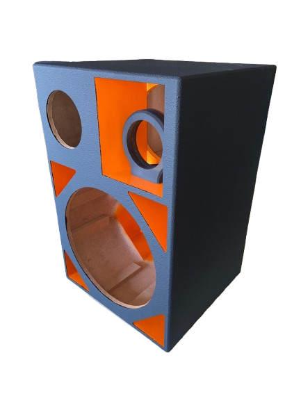 Caixa Residencial Vazia 4 Vias Duto Triangular Para Alto Falante 15'' + 1 Driver + 1 Tweeter + 1 Médio 8''