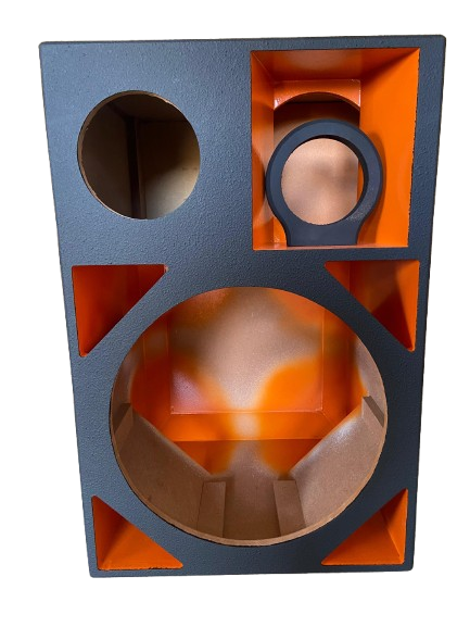 Caixa Residencial Vazia 4 Vias Duto Triangular Para Alto Falante 15'' + 1 Driver + 1 Tweeter + 1 Médio 8''
