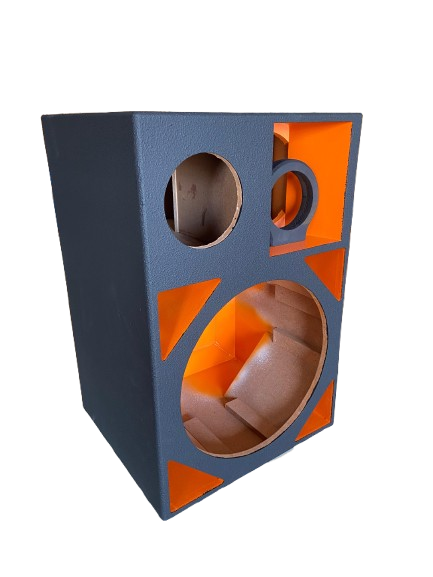 Caixa Residencial Vazia 4 Vias Duto Triangular Para Alto Falante 15'' + 1 Driver + 1 Tweeter + 1 Médio 8''