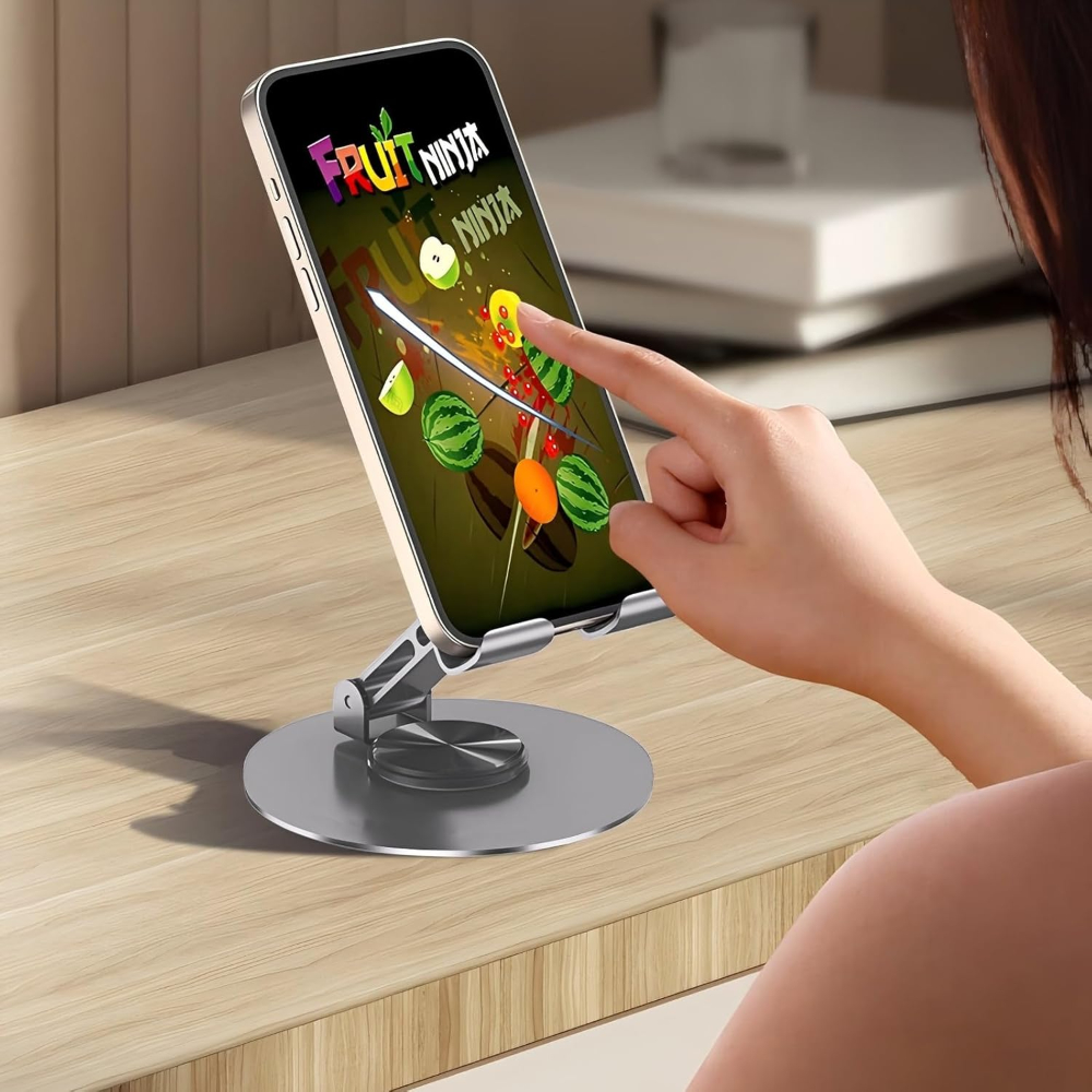 Alloy Steel Adjustable Metal Foldable with 360 Degree Rotating Mobile Phone Stand
