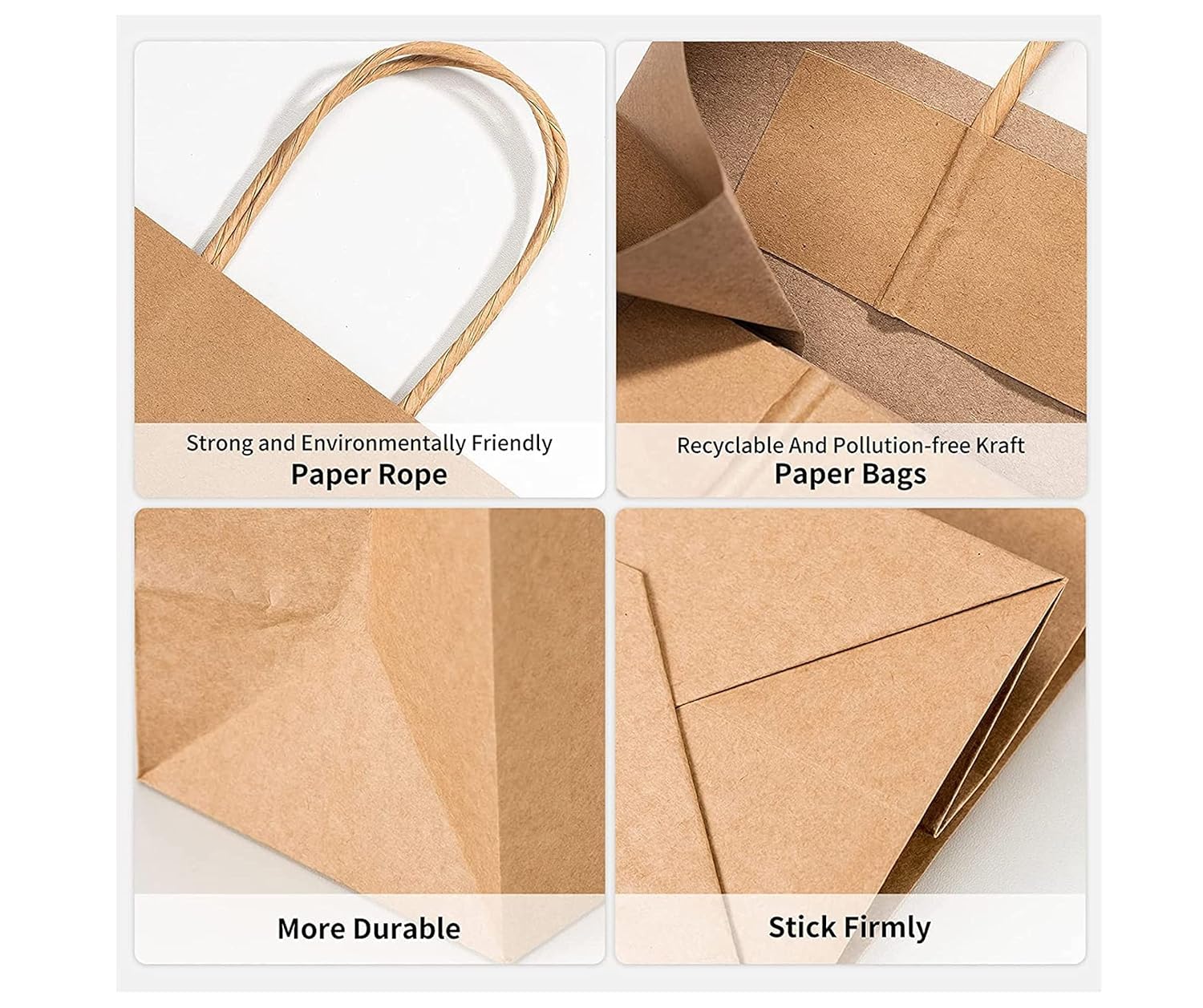 7.5X5X6 Inch Kraft Paper Carry Bags with Handles Brown (Pack of 25 Units)