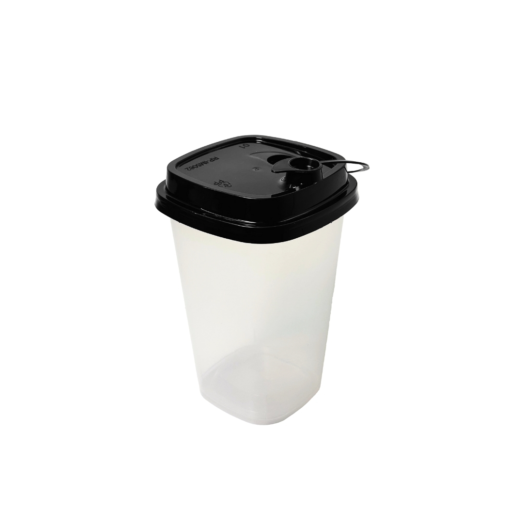 350ML 500ML Square Sipper Glass with Lid (Pack of 25 Units)