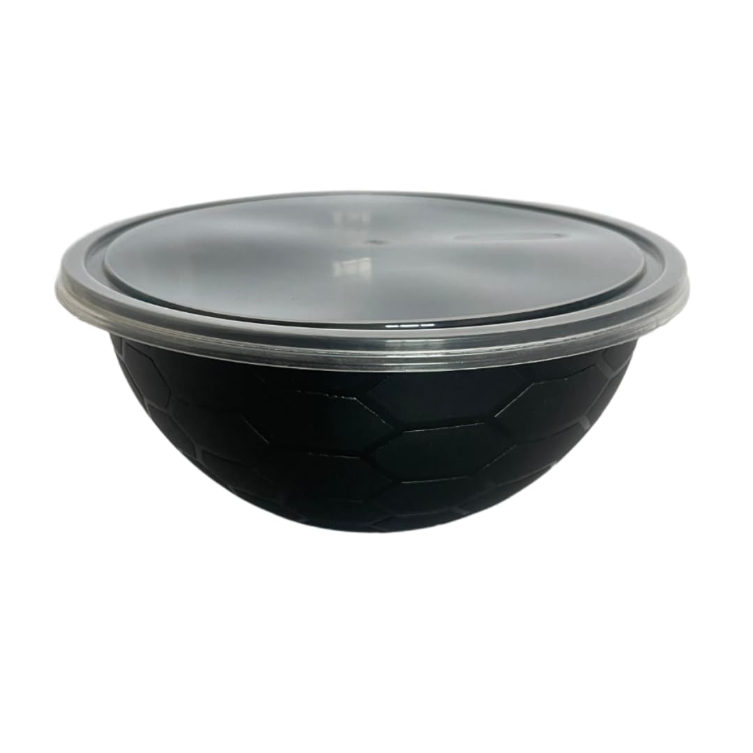 650ML 1050ML Round Food Storage Bowls Black with Lid (Pack of 25 Units)