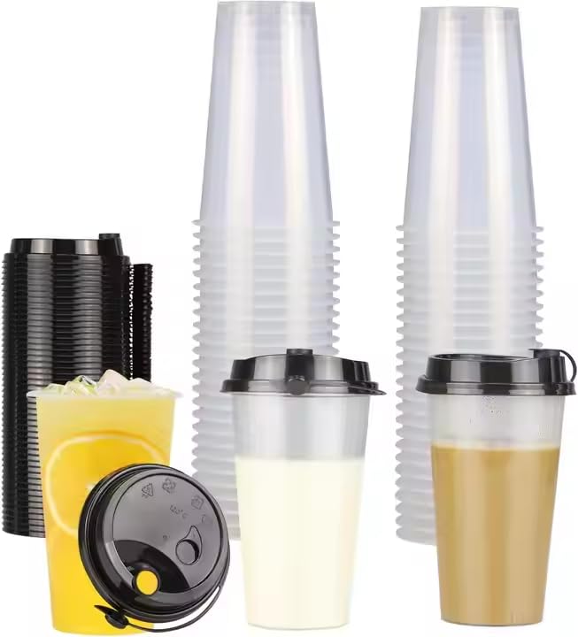 250ML 300ML 350ML 500ML Round Sipper Glass with Lid (Pack of 25 Units)