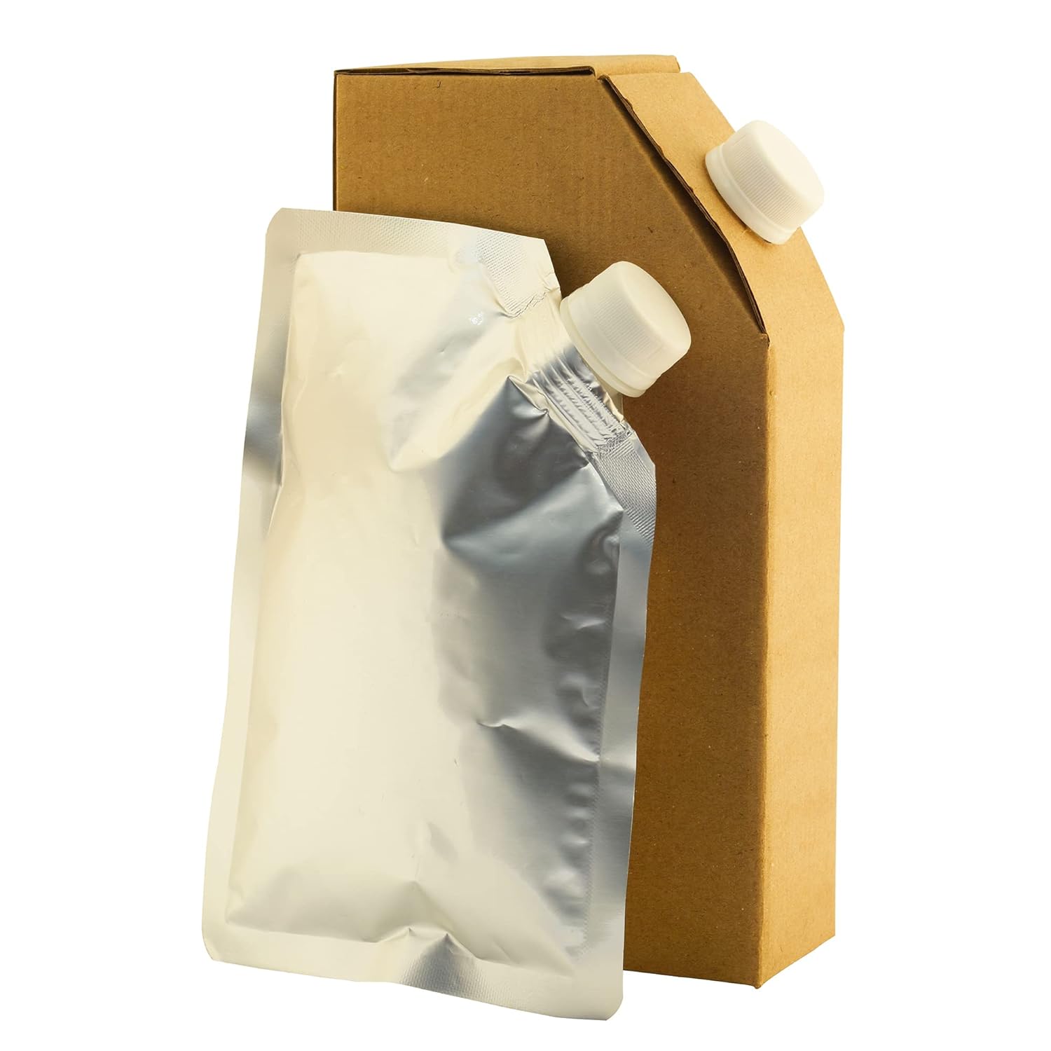 Aluminium Tea Flask Spout Pouch with Outer Corrugated Box | Leak-Proof Liquid Container For Hot & Cold Tea Coffee and Beverages (Pack Of 10 Unit)