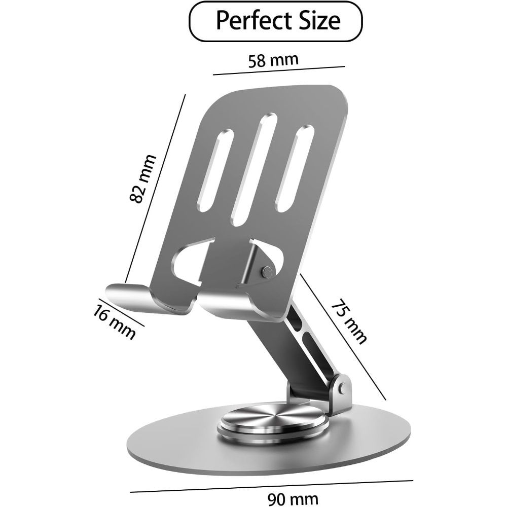 Alloy Steel Adjustable Metal Foldable with 360 Degree Rotating Mobile Phone Stand