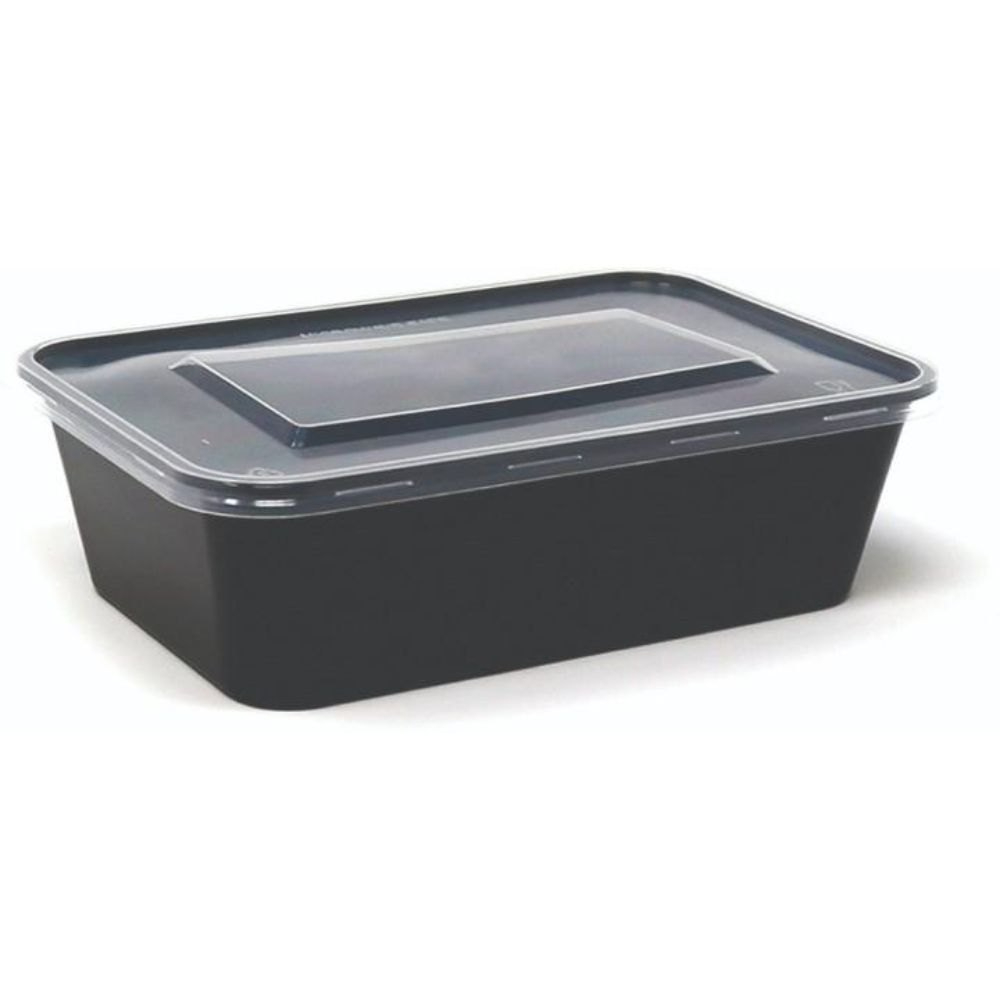 500ML 650ML 750ML Reusable Rectangle Plastic Food Storage Containers with Lids (Pack of 25 Units)