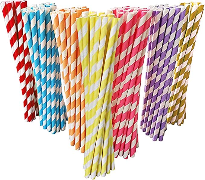6mm Biodegradable Paper Straw 100 Pcs Per Packet (Pack of 2 Packets)