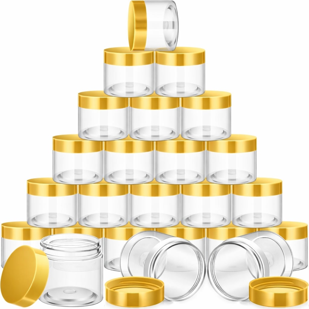 175ML 200ML Plastic Jar Empty Clear with Golden Lid (Pack of 10 Pcs)