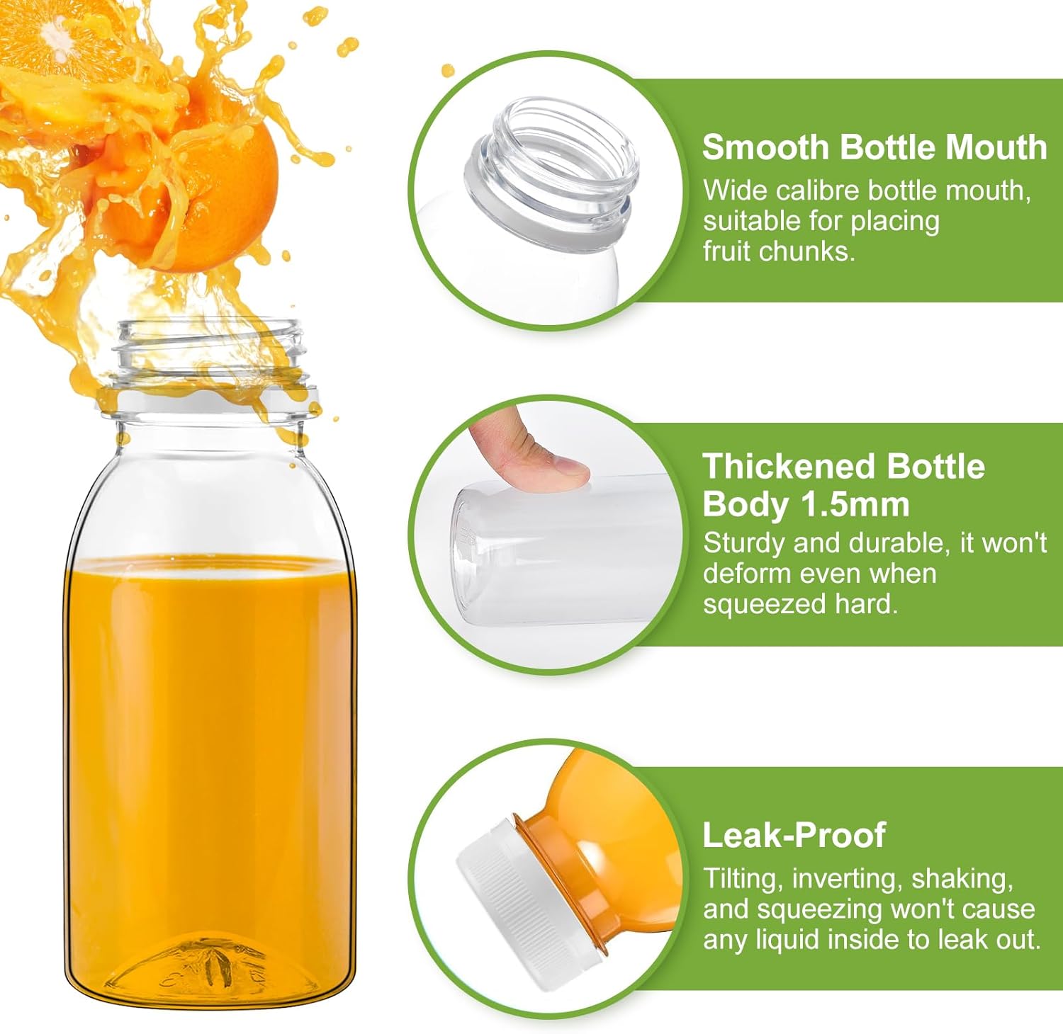 200ML 250ML 300ML 350ML Round Plastic Transparent Disposable Bottle (Pack Of 10 Unit)