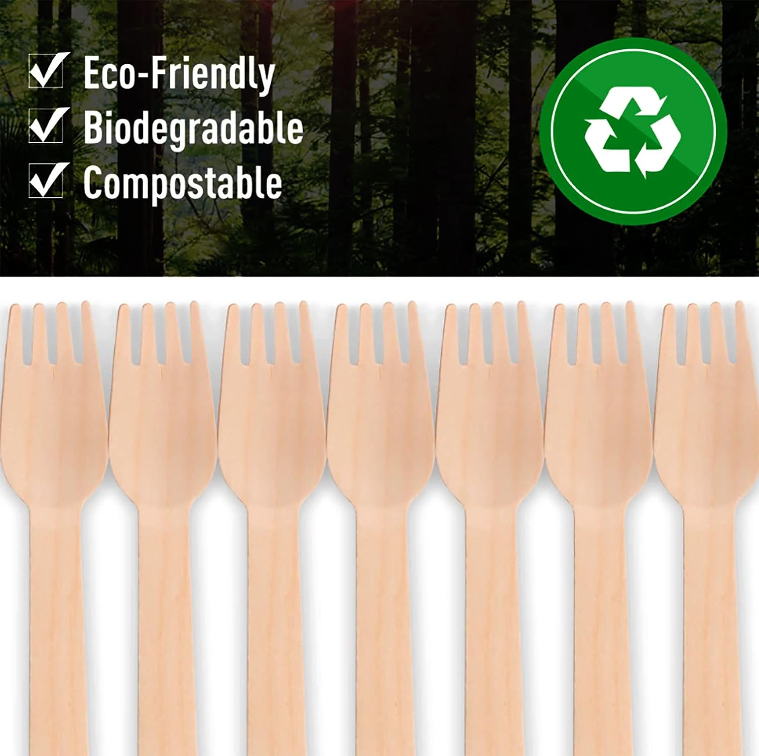Biodegradable Wooden Fork 160mm (Pack of 50 Units)